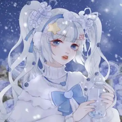 绿色系女生动漫头像清新蓝色系