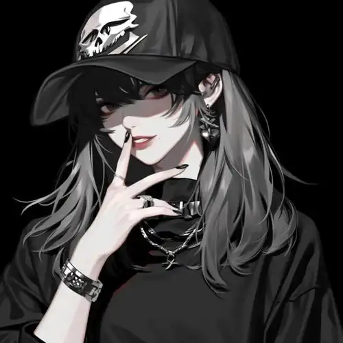 黑色系女生头像分享

