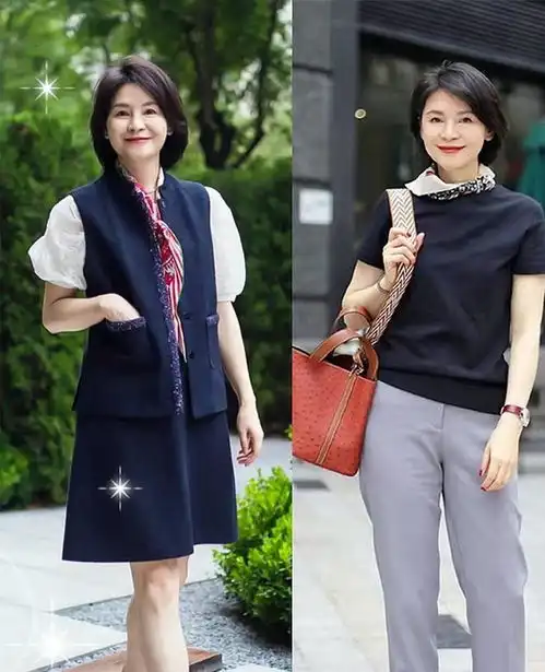50岁的女人穿衣不要太老气学习美女这样穿时髦又显高级
