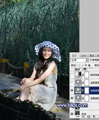 photoshop调出美女另类的暗紫色调
