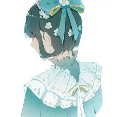 绿色系女生动漫头像清新少女
