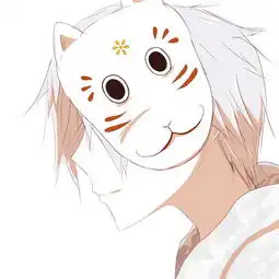 带狸猫面具的动漫男生图片,如下图所示,越多越好
