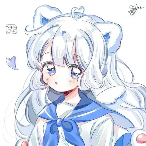女生头像紫色系动漫图片插画