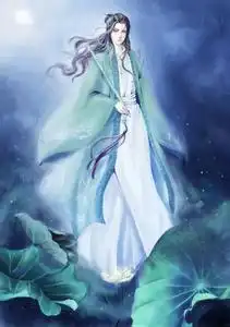 求做女生头像整体淡蓝色古风的类似水墨风的可以在图中加上名字兮墨花易冷
