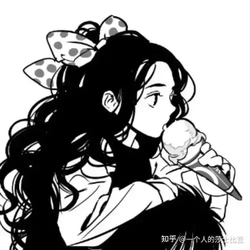 伤感动漫女头︱丧系黑白动漫女生头像
