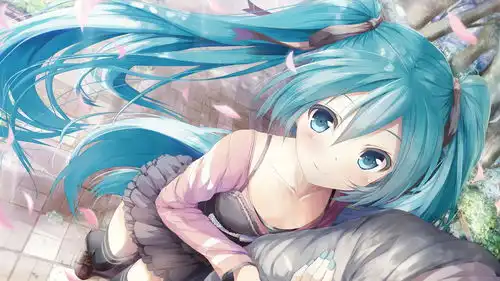 绿色系女生动漫头像清新蓝色壁纸
