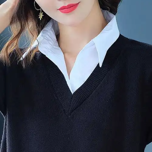 新上一款女装,叫假两件四五十岁女人搭烟囱裤穿,洋气显瘦美嫩
