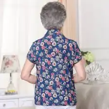 夏季家居开衫上衣5060岁妈妈装女中老年女装衬衫老年人夏款衬衣
