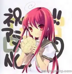 求酒红色长发或者短发紫色眼睛的唯美动漫女生图片
