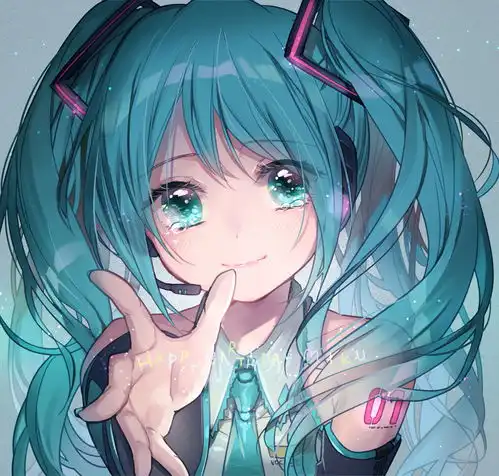 女生头像紫色系动漫图片初音未来