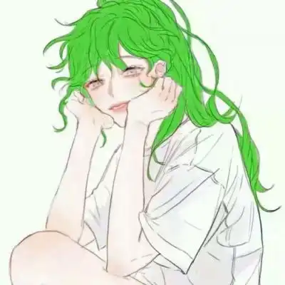二次元绿色头发少女原谅绿动漫头像图片
