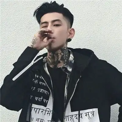 男生头像霸气黑色系列插画