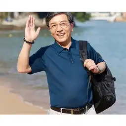 爸爸短袖t恤中老年人男士夏季4050岁父亲衣服冰丝半袖上衣体恤衫
