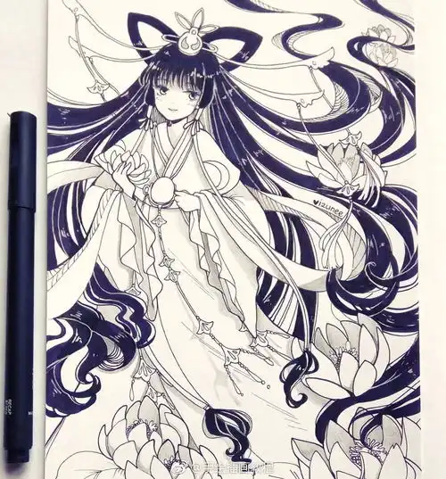 插画师笔下的针管笔动漫女孩,每一张都很吸睛,太美了
