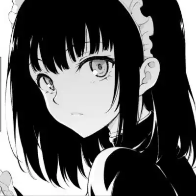 日系动漫头像黑白女丧