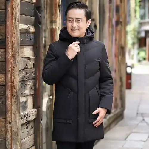 冬季中年男士棉衣外套40岁50中长款爸爸冬装加厚中老年人男装棉袄
