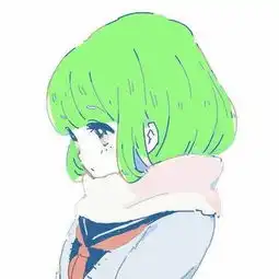 绿色系列女头像动漫白色