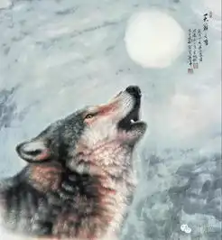 左进伟工笔画狼,太逼真
