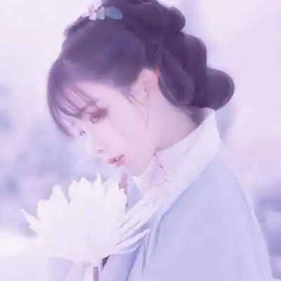 林弦蓝色系唯美古风女头
