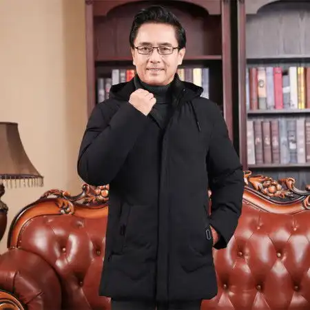 洋湖轩榭男士棉衣外套爸爸冬装4050岁中年棉袄中老年人羽绒棉服加绒加厚a图片大全邮乐官方网站
