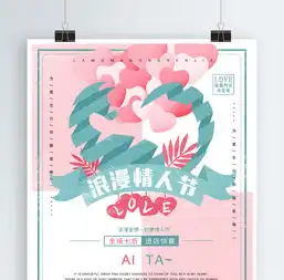 粉青撞色浪漫情人节原创手绘促销海报免费下载插画图片千图网
