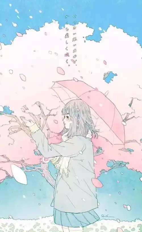 美的让人窒息的少女插画,喜欢这清冷的颜色
