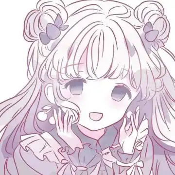粉色系手绘精致少女头像
