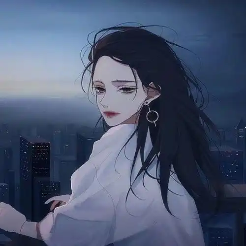 绿色系女生动漫头像清新