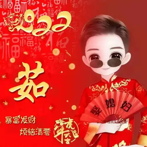 送你80张暴富发财虎年姓氏头像
