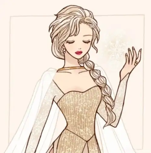 清新唯美风格,迪士尼公主头像
