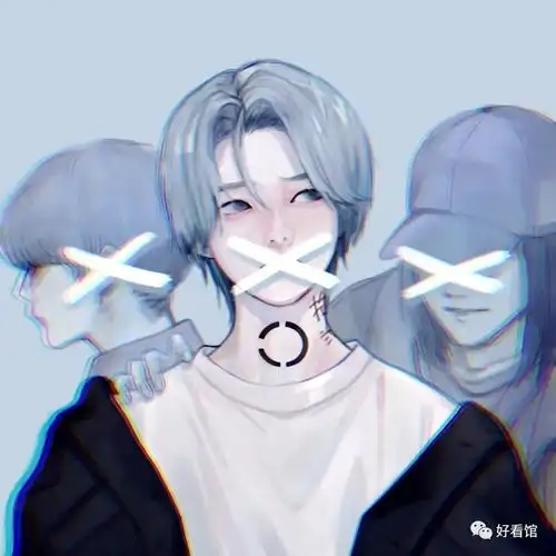 男生丧系头像动漫高清蓝色系