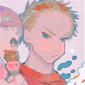 粉色梦幻手绘动漫情侣头像
