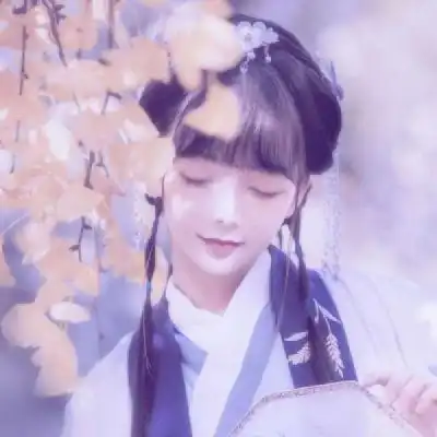 林弦蓝色系唯美古风女头
