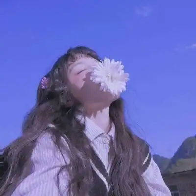 女头像橙色系蓝色系