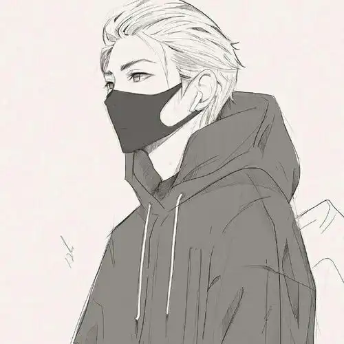 动漫男生头像帅气口罩
