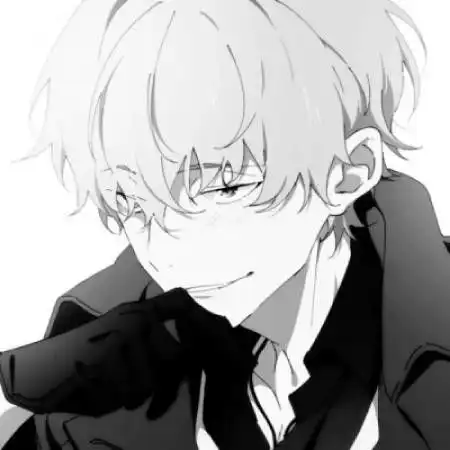 二次元动漫男生黑白头像灰色,不懂爱的人慢慢懂了
