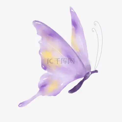 渐变唯美淡紫色水彩蝴蝶素材图片免费下载千库网
