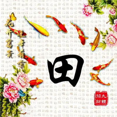 2020招财微信头像,九鲤图风水图带来好运带来财运吧
